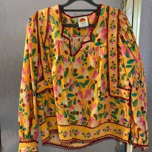 Worn 1x M Farm Rio blouse